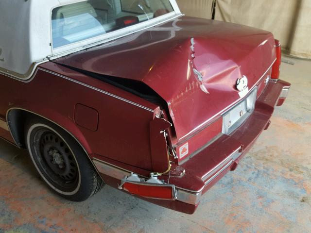 1G6EL1150KU600240 - 1989 CADILLAC ELDORADO RED photo 9