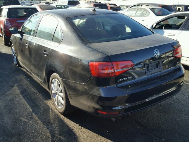 3VWD17AJ4FM283049 - 2015 VOLKSWAGEN JETTA SE BLACK photo 3