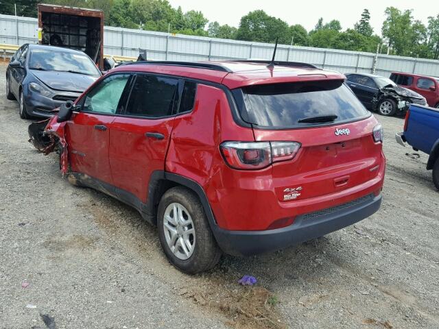 3C4NJDAB9HT647263 - 2017 JEEP COMPASS SP RED photo 3