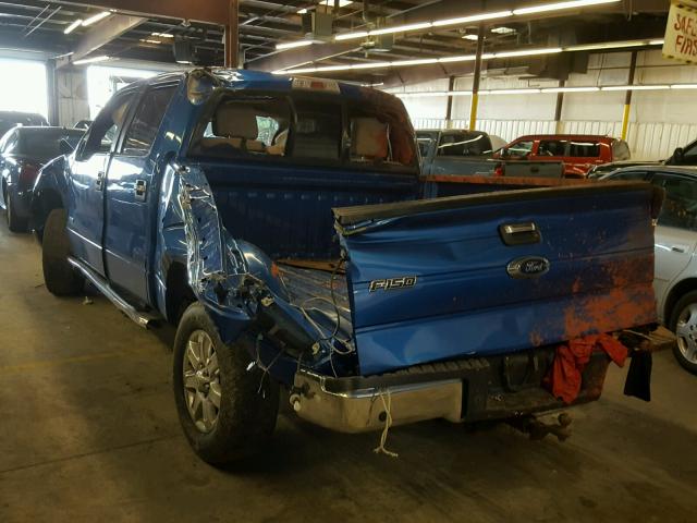 1FTFW1ET5EKF24029 - 2014 FORD F150 BLUE photo 3