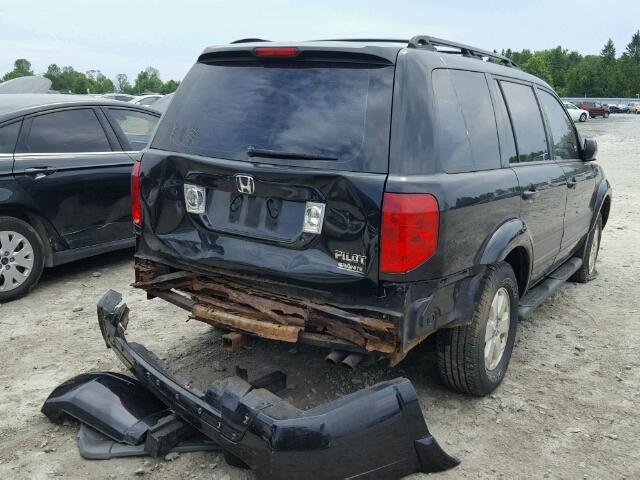 2HKYF18164H001196 - 2004 HONDA PILOT LX BLACK photo 4