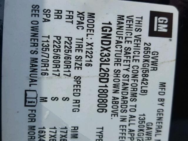 1GNDX33L26D180806 - 2006 CHEVROLET UPLANDER L 蓝色 照片 10