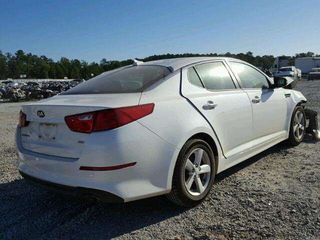 KNAGM4A79F5607495 - 2015 KIA OPTIMA LX WHITE photo 4