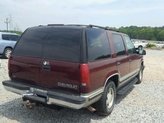 1GNEC13R8XJ480510 - 1999 CHEVROLET TAHOE C150 BURGUNDY photo 4