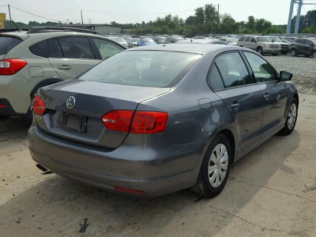 3VW1K7AJ7CM377356 - 2012 VOLKSWAGEN JETTA BASE Մոխրագույն լուսանկար 4