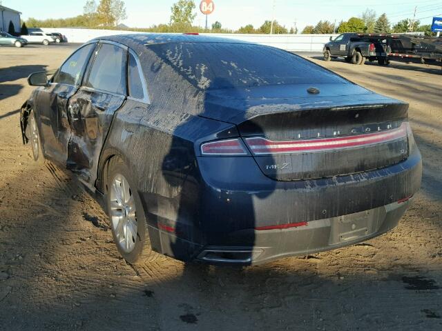 3LN6L2GK0ER828931 - 2014 LINCOLN MKZ GRAY photo 3