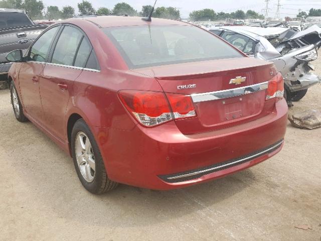 1G1PF5SC8C7109909 - 2012 CHEVROLET CRUZE LT RED photo 3