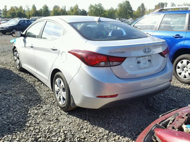 KMHDH4AE8GU520831 - 2016 HYUNDAI ELANTRA SE SILVER photo 3