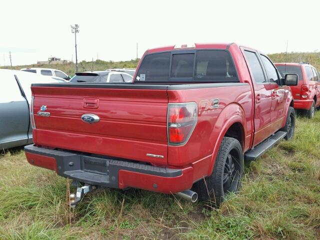 1FTFW1CF5CFA69539 - 2012 FORD F150 SUPER RED photo 4