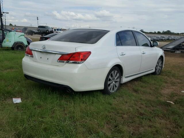 4T1BK3DB0BU407419 - 2011 TOYOTA AVALON WHITE photo 4