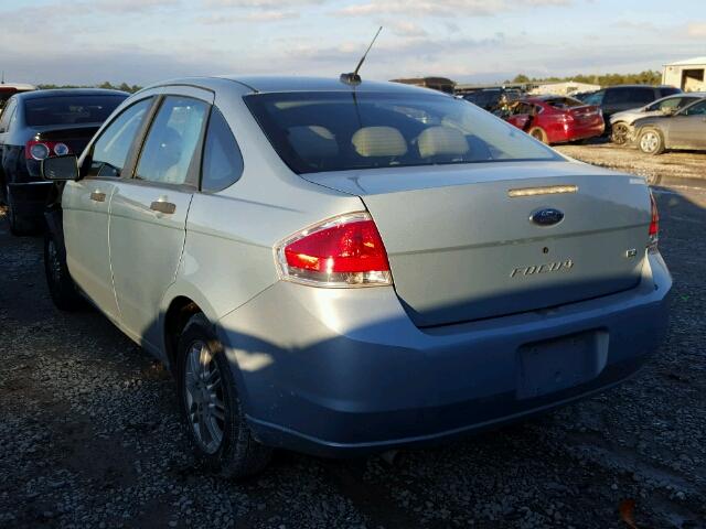 1FAHP35N49W137866 - 2009 FORD FOCUS SE BLUE photo 3