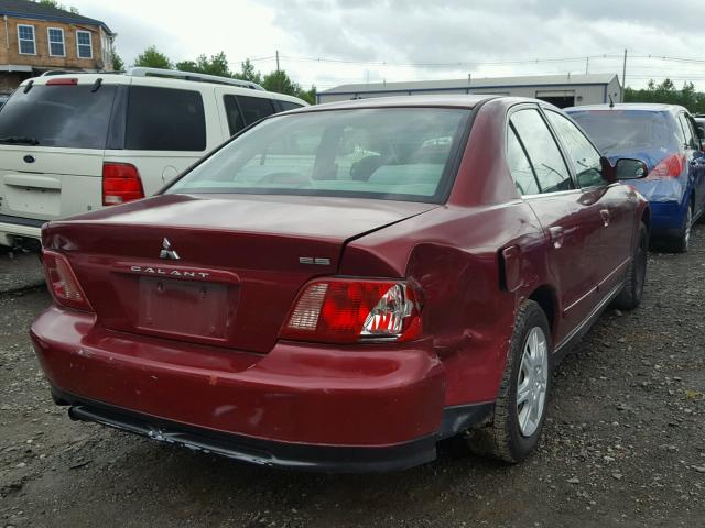 4A3AA46G03E192148 - 2003 MITSUBISHI GALANT ES RED photo 4