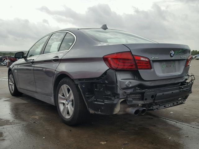 WBAXH5C58DD108891 - 2013 BMW 528 XI GRAY photo 3