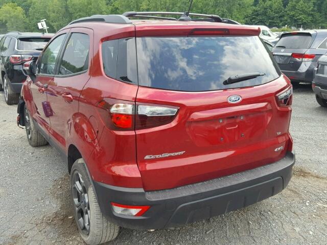 MAJ6P1CL7JC169262 - 2018 FORD ECOSPORT S RED photo 3