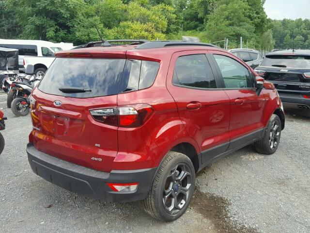 MAJ6P1CL7JC169262 - 2018 FORD ECOSPORT S RED photo 4