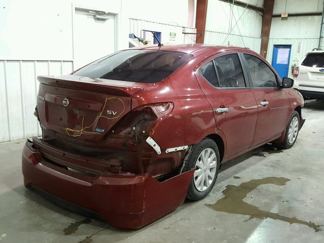 3N1CN7AP8FL818898 - 2015 NISSAN VERSA S RED photo 4