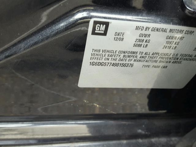 1G6DG577490156376 - 2009 CADILLAC CTS BLACK photo 10