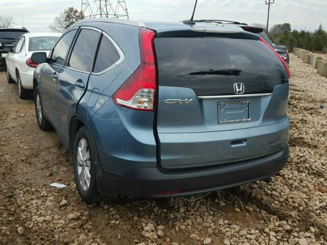 2HKRM3H72EH541950 - 2014 HONDA CR-V EXL TEAL photo 3