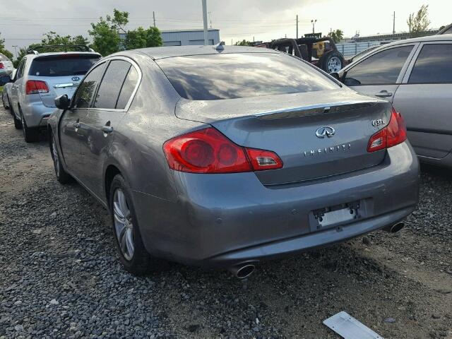 JN1CV6ARXDM755494 - 2013 INFINITI G37 GRAY photo 3