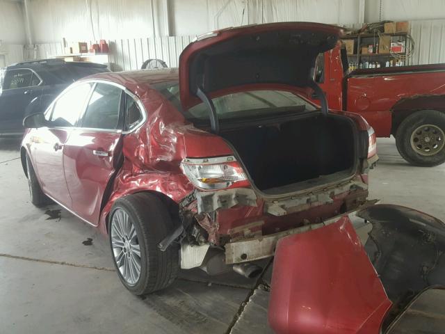 1G4PS5SK2D4246191 - 2013 BUICK VERANO RED photo 3