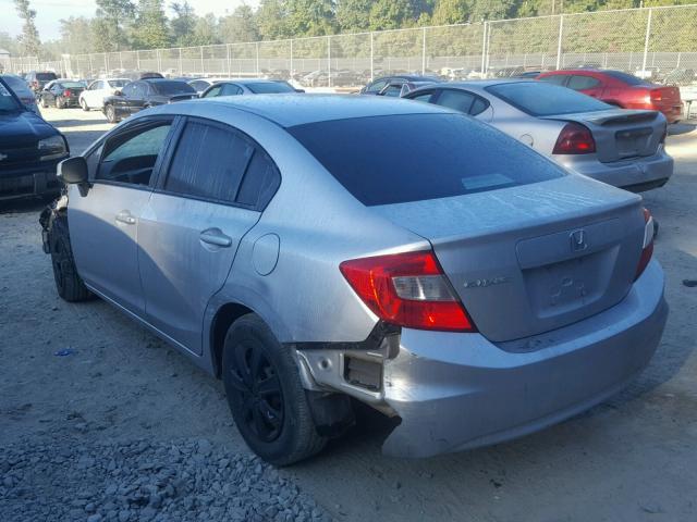 19XFB2F54CE393080 - 2012 HONDA CIVIC LX SILVER photo 3