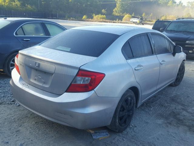 19XFB2F54CE393080 - 2012 HONDA CIVIC LX SILVER photo 4