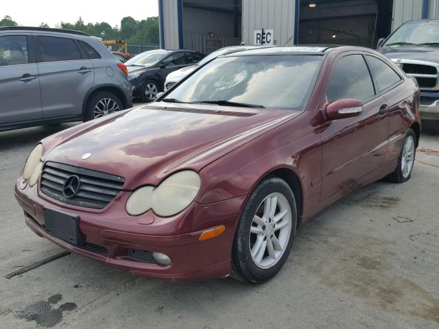 WDBRN47J92A256342 - 2002 MERCEDES-BENZ C 230K SPO MAROON photo 2