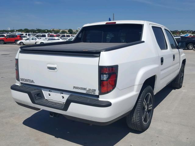 5FPYK1F78DB017649 - 2013 HONDA RIDGELINE WHITE photo 4