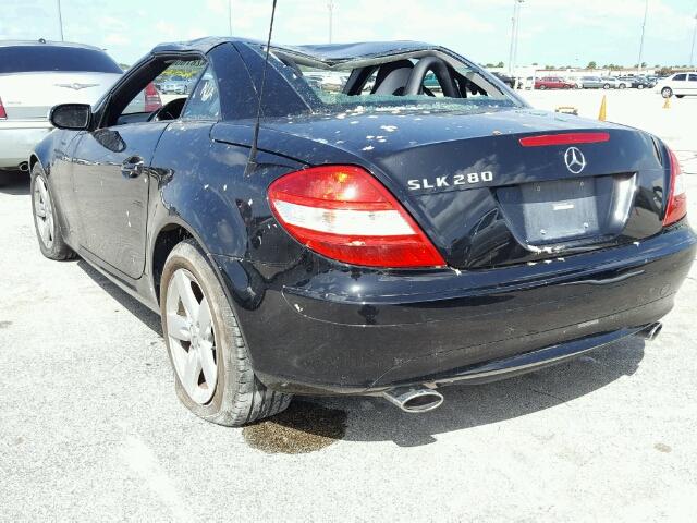 WDBWK54F86F123095 - 2006 MERCEDES-BENZ SLK 280 BLACK photo 3