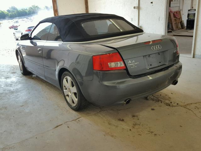 WAUAC48H06K011054 - 2006 AUDI A4 1.8 CAB GRAY photo 3