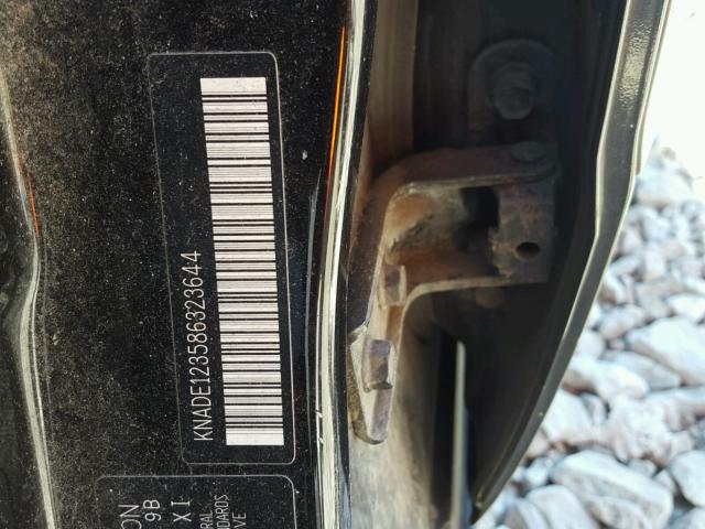 KNADE123586323644 - 2008 KIA RIO BASE BLACK photo 10