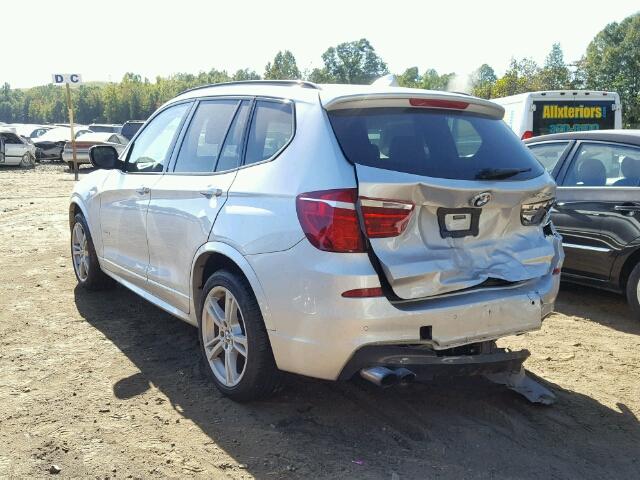 5UXWX9C59D0A11006 - 2013 BMW X3 XDRIVE2 SILVER photo 3