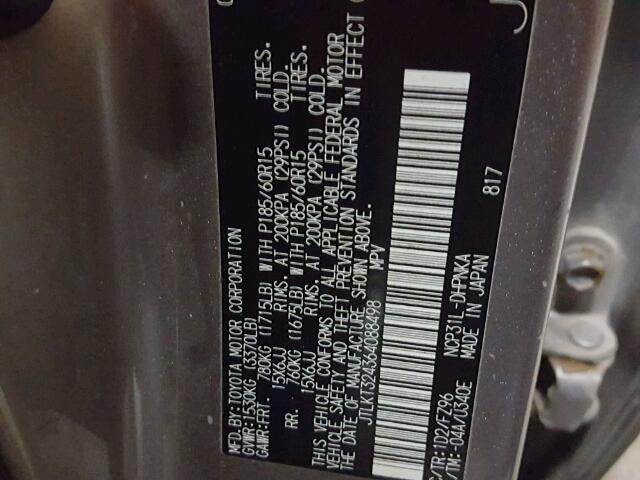 JTLKT324364088498 - 2006 TOYOTA SCION GRAY photo 10