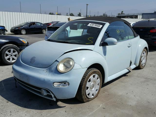 3VWCD21Y03M328454 - 2003 VOLKSWAGEN NEW BEETLE BLUE photo 2