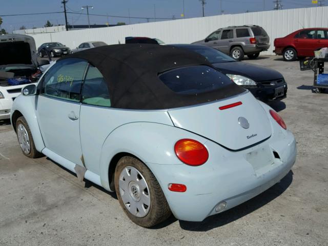 3VWCD21Y03M328454 - 2003 VOLKSWAGEN NEW BEETLE ლურჯი ფოტო 3