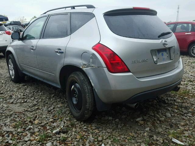 JN8AZ08W85W442584 - 2005 NISSAN MURANO SL SILVER photo 3