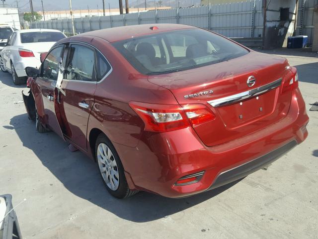 3N1AB7AP0GY327701 - 2016 NISSAN SENTRA RED photo 3