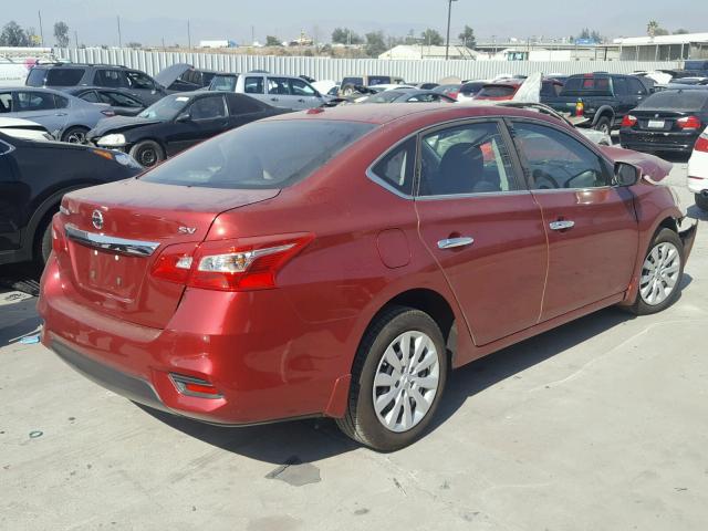 3N1AB7AP0GY327701 - 2016 NISSAN SENTRA RED photo 4