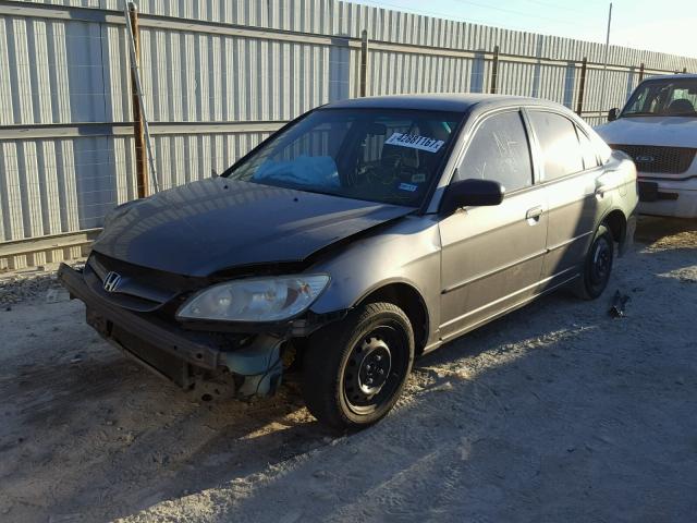 2HGES16565H587270 - 2005 HONDA CIVIC LX GRAY photo 2