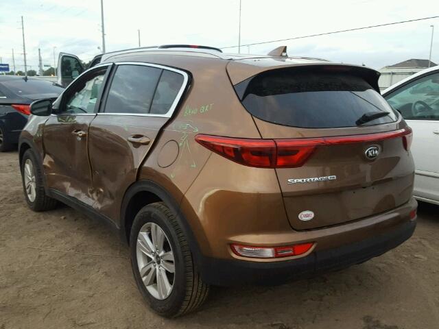 KNDPM3AC4H7229846 - 2017 KIA SPORTAGE L BROWN photo 3