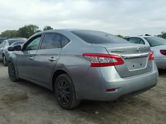 3N1AB7AP8DL765424 - 2013 NISSAN SENTRA S SILVER photo 3