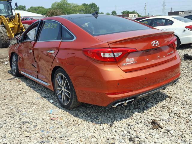 5NPE34AB3FH081057 - 2015 HYUNDAI SONATA SPO ORANGE photo 3