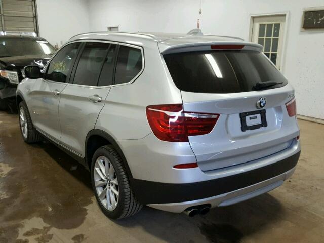 5UXWX9C58D0A08002 - 2013 BMW X3 XDRIVE2 SILVER photo 3