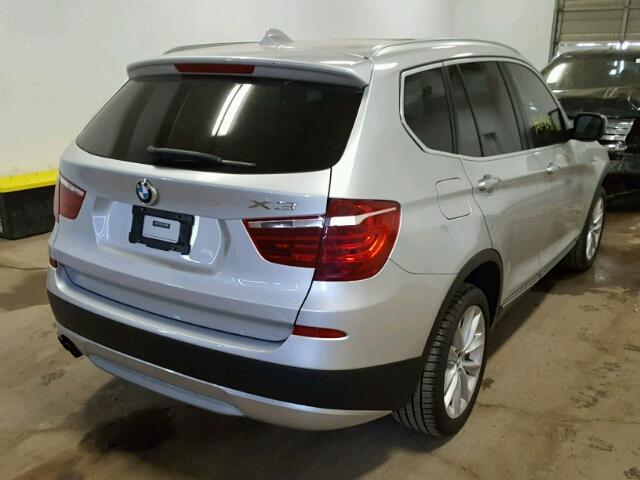 5UXWX9C58D0A08002 - 2013 BMW X3 XDRIVE2 SILVER photo 4
