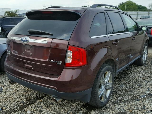 2FMDK4KC8CBA16472 - 2012 FORD EDGE LIMIT BURGUNDY photo 4