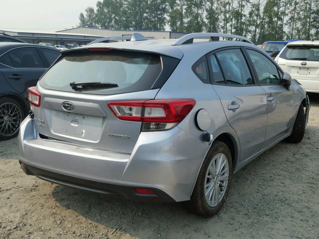 4S3GTAD68J3714968 - 2018 SUBARU IMPREZA PR SILVER photo 4