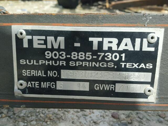 1T9FS1823ES281250 - 2014 UTILITY TRAILER BLACK photo 10