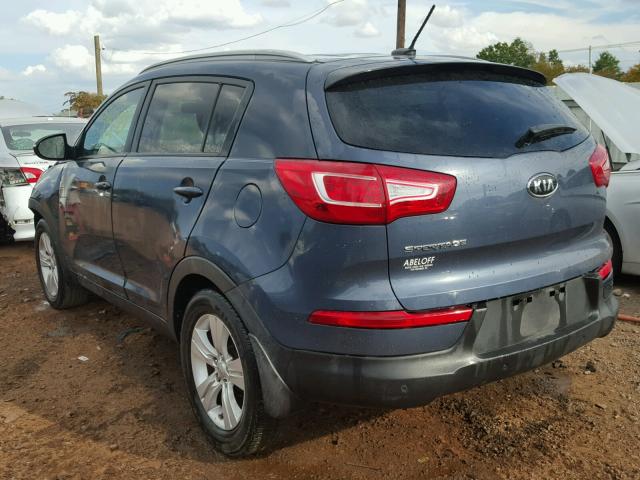 KNDPB3A21C7267461 - 2012 KIA SPORTAGE BLUE photo 3