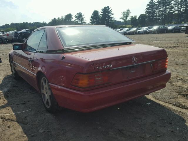 WDBFA76E7SF116071 - 1995 MERCEDES-BENZ SL 600 RED photo 3