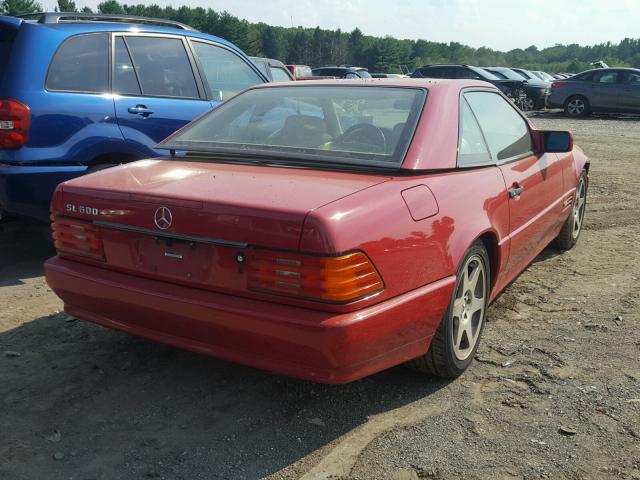 WDBFA76E7SF116071 - 1995 MERCEDES-BENZ SL 600 RED photo 4